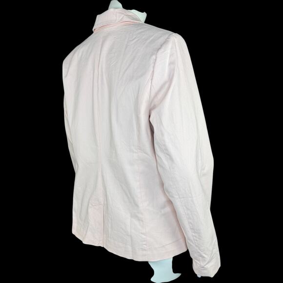 BEAUTIFUL by Lawrence Zarian Notch Collar Blazer Delicate Pink Medium NWOT - Picture 5 of 13
